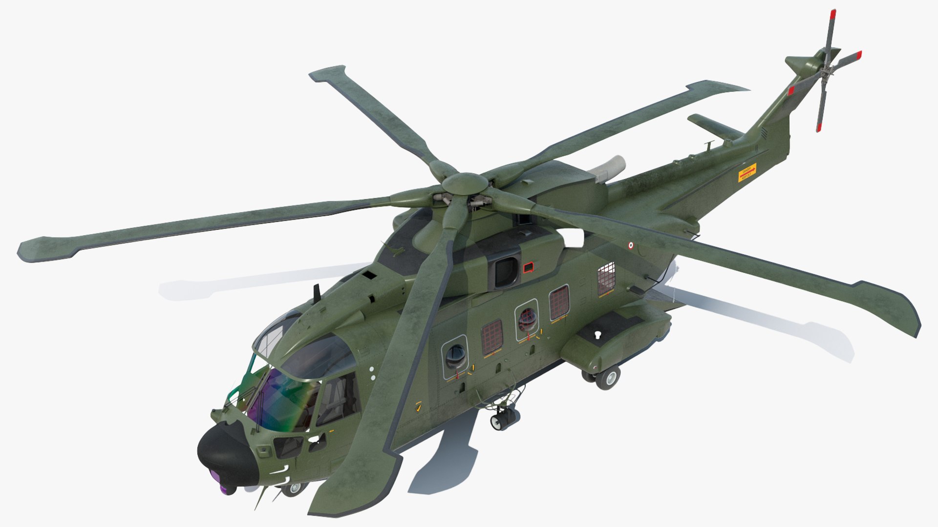 AgustaWestland AW101 Merlin Royal Air Force with Cargo Bag Rigged for Cinema 4D 3D model preview