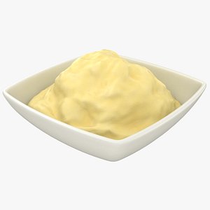 realistic mashed potatoes bowl model