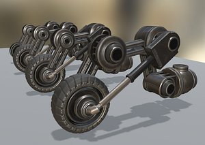 Hydraulic Suspension and Tire Basic Version Rigged and Animated