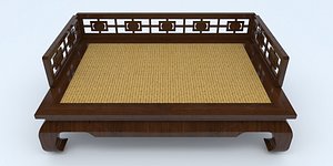 chinese opium bed daybed 3D model