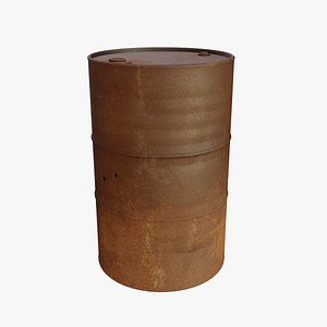 3D rusted oil drum