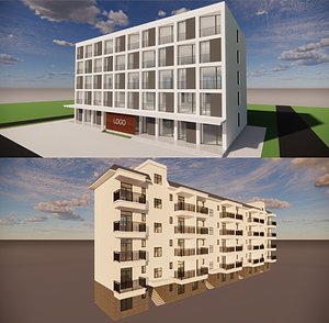 Office Building and dormitory-A2 3D
