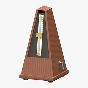 Wooden Pyramid Metronome with Pendulum and Winding Key - Static Prop