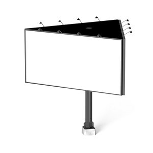 Rectangular Advertising Three Side Billboard - outdoor street sign banner 3D model