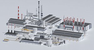 3d chp power plants model