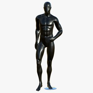 Black Mannequin Full Body Male 3D model