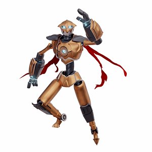 Rigged robot character