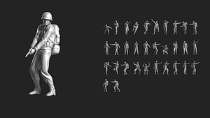 3D WWII Soldier Set 02