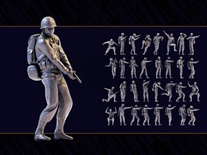 3D WWII Soldier Set 02