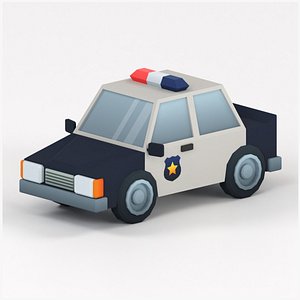 Cartoon Low Poly Car 05 - Police Car