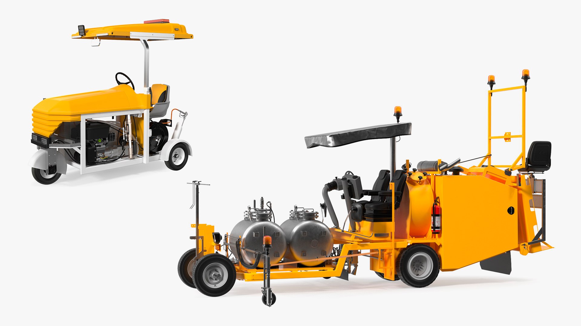 3D Road Line Marking Machines Collection Model - TurboSquid 2192502