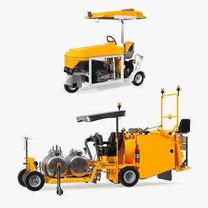 3D Road Line Marking Machines Collection model