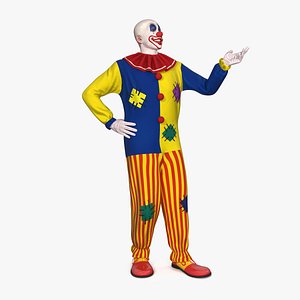 3D model bald clown rigged