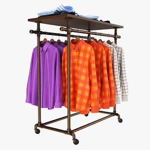 Store display clothing double bar rack system