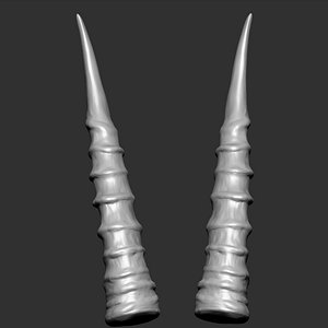 gazelle antelope horns 3D model
