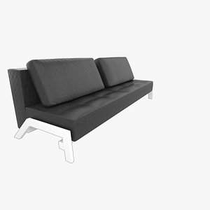 Modern Black Leather Sofa