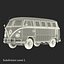 3d volkswagen type 2 simple