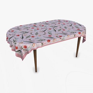Vintage Dining Table Low-poly PBR 3D model