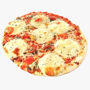 Pizza with mozzarella 3D model