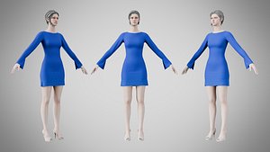 Dress 51 Egyptian Blue 3D model