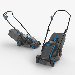 Electric Black Lawn Mower with Grass Collector