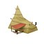 Hut of the barbarian hunter Low-poly 3D model