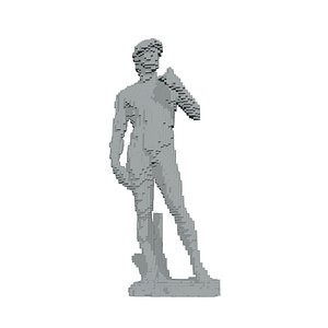3D pixel david model