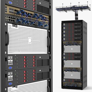 Datacenter Rack with Cable Tray
