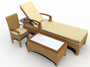 set rattan garden 3d model