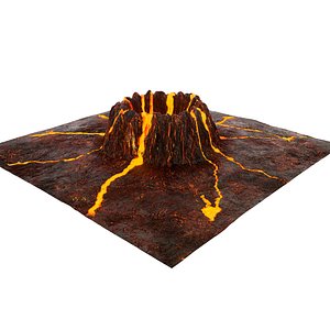 3D volcanic crater model