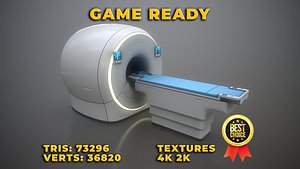 3D MRI scanner MRT Low-poly model