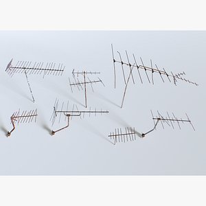 Rusty Old Tv antennas pack 3D