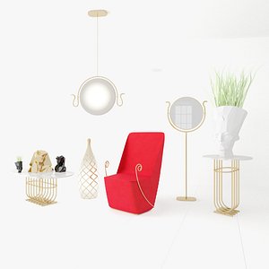 3D NFRT Ancient Egyptian Furniture  Accessories Collection