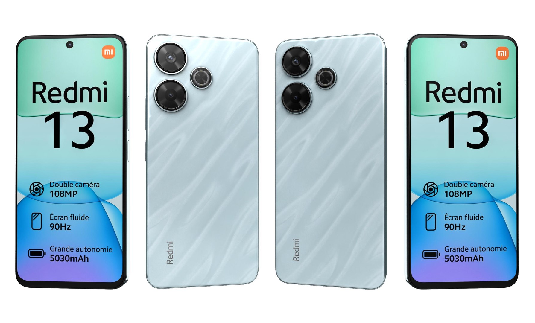 3D Model Xiaomi Redmi 13 4G Blue - TurboSquid 2242109