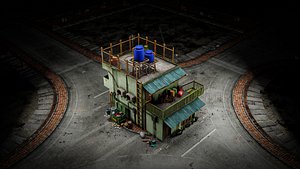3D ASIAN URBAN BUILDING HONGKONG 05 model