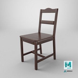 Classic Wooden Chair 3D Model - Realistic PBR Textured Furniture
