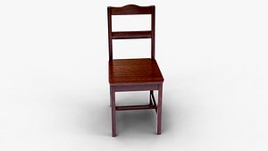 3D Classic Wooden Chair 3D Model - Realistic PBR Textured Furniture