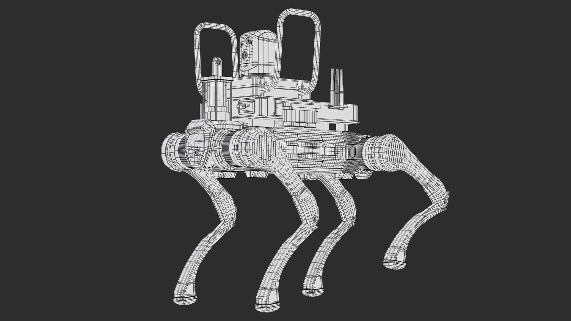 Firefighter Robot Unitree B2 Rescue Modification PBR 3D model https://p.turbosquid.com/ts-thumb/jd/MKwhqV/6Y/screenshot001_wire/png/1767975983/1920x1080/fit_q87/111007a422b04ae8a3a94b7ee7e97e25b06e898c/screenshot001_wire.jpg