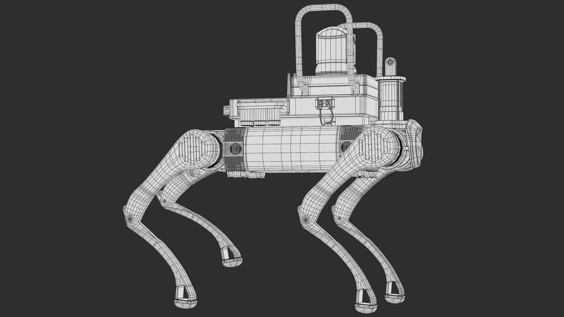 Firefighter Robot Unitree B2 Rescue Modification PBR 3D model https://p.turbosquid.com/ts-thumb/jd/MKwhqV/7a/screenshot008_wire/png/1767976002/1920x1080/fit_q87/a5c5e4fb623ffdc17c2471d2a27c633d5ccdb48e/screenshot008_wire.jpg