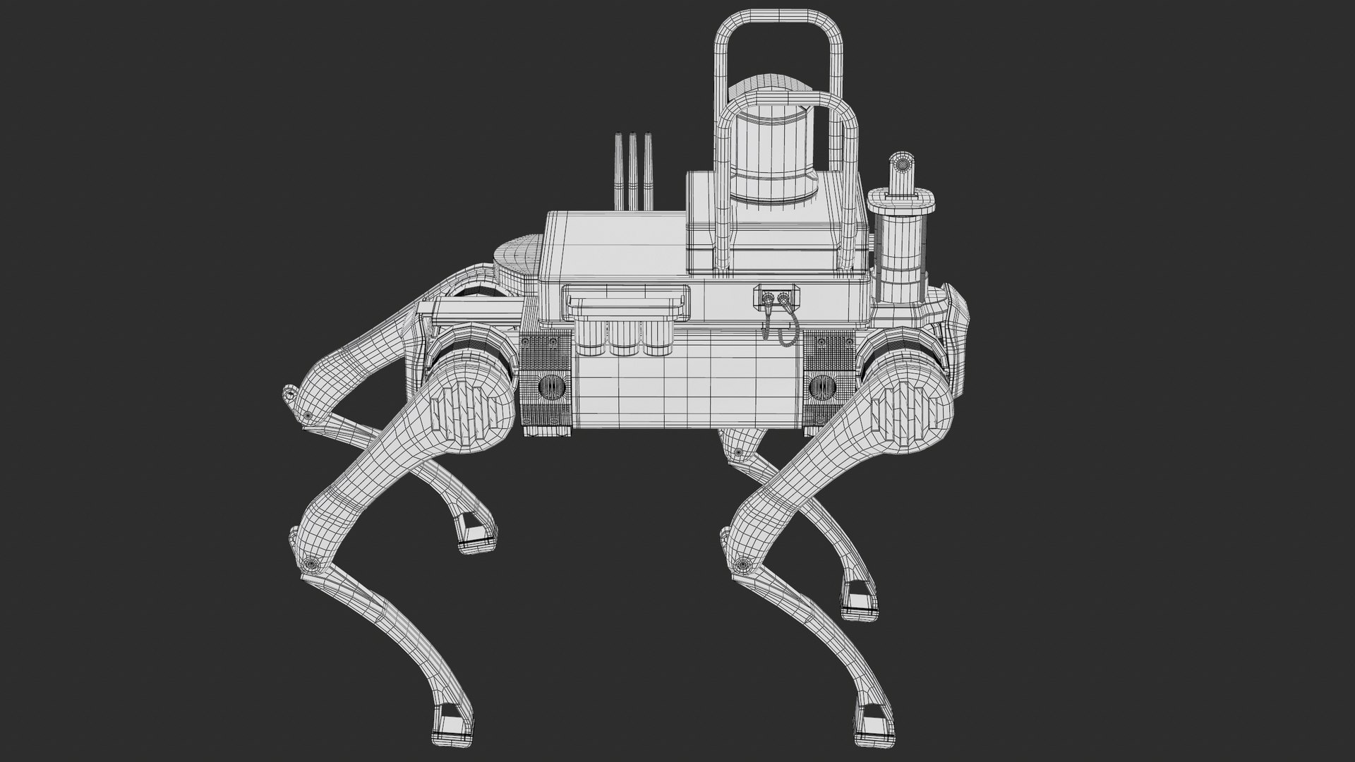 Firefighter Robot Unitree B2 Rescue Modification PBR 3D model https://p.turbosquid.com/ts-thumb/jd/MKwhqV/Ht/screenshot011_wire/png/1767976010/1920x1080/fit_q87/81a3ac1713cd1eea1e4fced37d7fcff476557386/screenshot011_wire.jpg