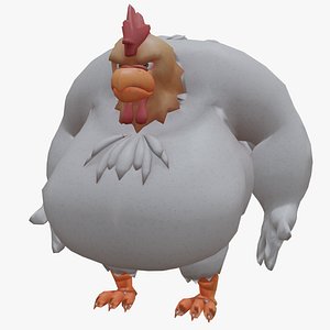 Chubby Fat Chicken Rigged 3D Model model
