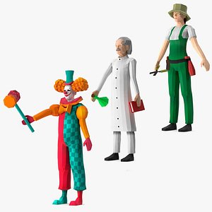 Low Poly Characters Collection 4 Rigged for Cinema 4D