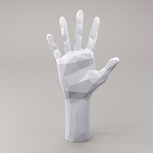 3D model Hand Finger Counting 5 Low poly