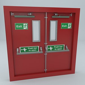 Hospital Metal Door Exit 3D model