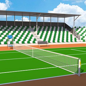 3D Tennis Court Hard