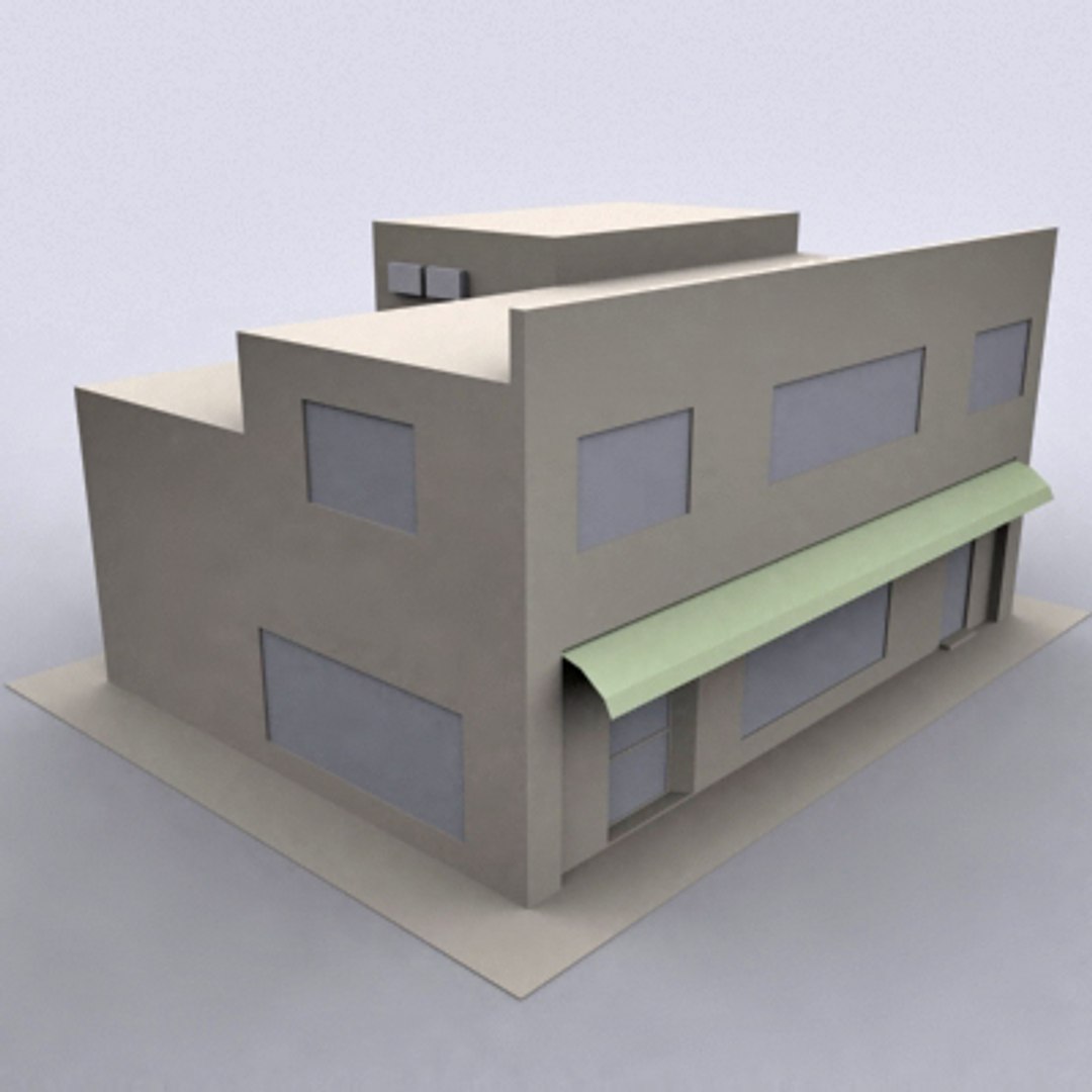 3d 4 Pack Shop Model