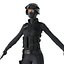 SWAT Woman African American Rigged for Cinema 4D