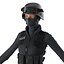 SWAT Woman African American Rigged for Cinema 4D