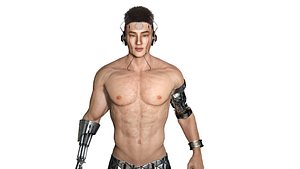 AAA 3D Cyborg Futuristic Male 02 - Game Ready Realistic Character