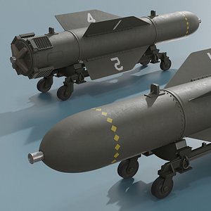 2000 Pound Tactical Bomb On Support Cart